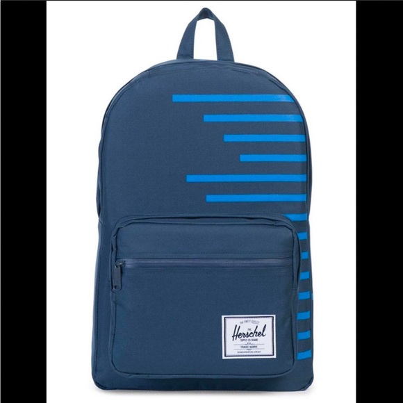 herschel backpack cobalt Herschel Pop Quiz Backpack Navy with Cobalt Blue Stripes